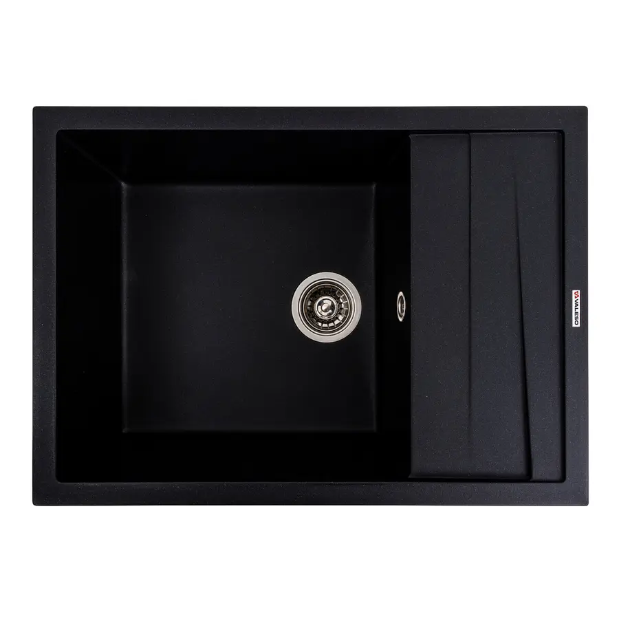 Кухонная мойка гранитная матовая 7050 CASCADA VALESO черный металлик