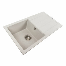 Гранитная мойка для кухни VALESO 7843 SOLID матовая Белая в точку