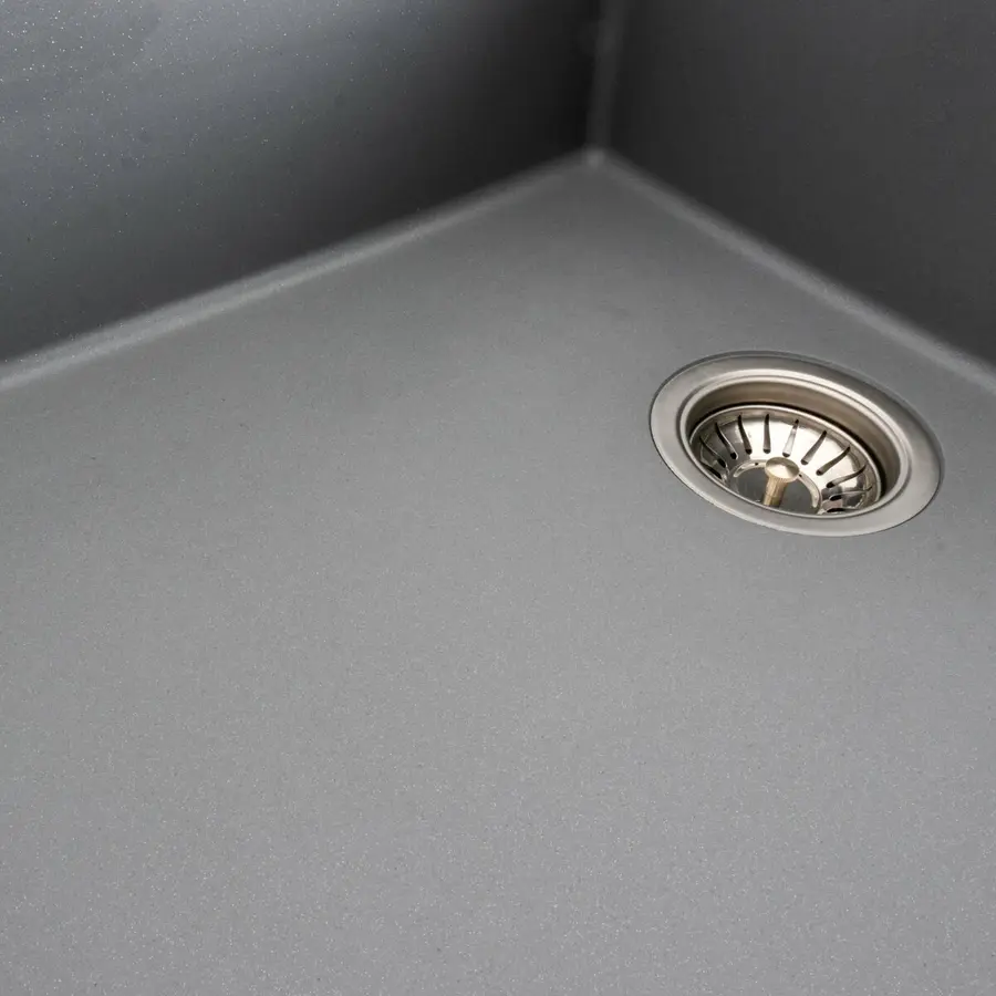 Гранітна мийка для кухні VALESO DIAMOND 8650 матова Сірий металік