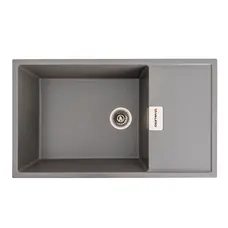 Гранитная мойка для кухни VALESO DIAMOND 8650 матовая Серый металлик