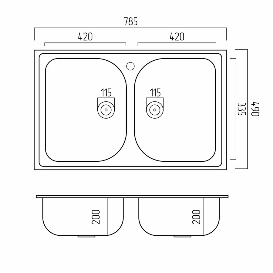 Гранитная мойка для кухни VALESO EQUATORIA 7950 матовая Антрацит