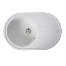 Гранитная мойка для кухни VALESO LIRA 7750 матовая Белая в точку