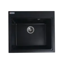 Гранітна мийка для кухні VALESO VESTA 5852 матова Чорний металік