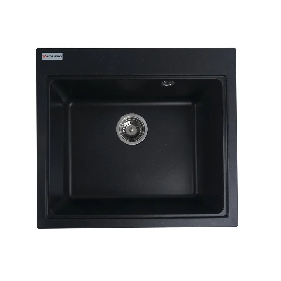 Гранітна мийка для кухні VALESO VESTA 5852 матова Чорний металік