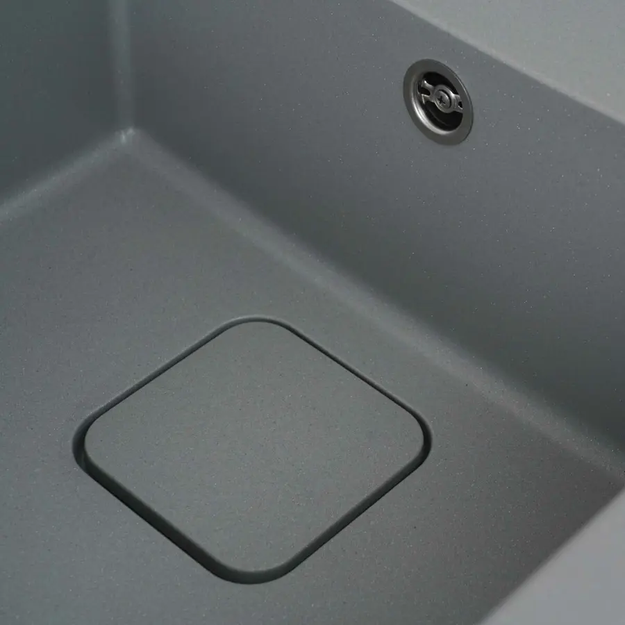 Гранітна мийка для кухні VALESO 7850 CUBE матова Сірий металік