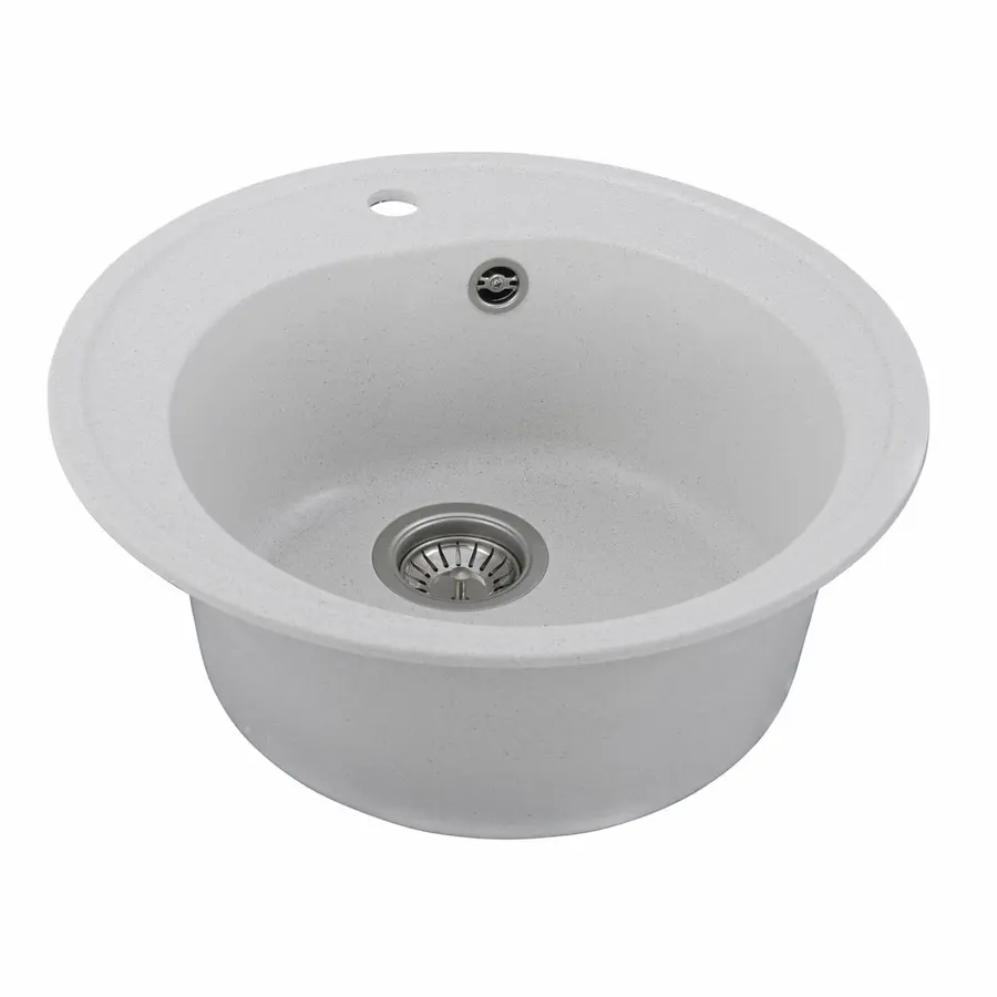 Гранитная мойка для кухни VALESO LUNA 510 матовая Белая в точку