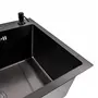 Кухонна мийка PVD чорна 65*45 Valeso Handmade (сифон круглий, 3,0/0,8)