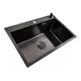 Кухонна мийка PVD чорна 65*45 Valeso Handmade (сифон круглий, 3,0/0,8)