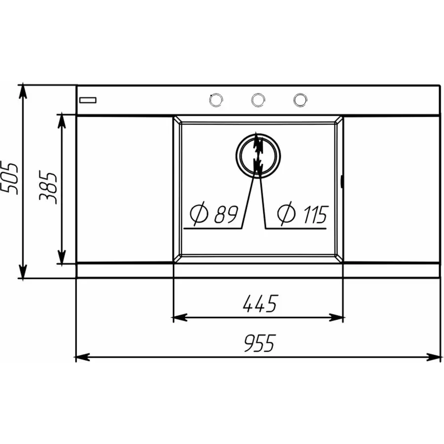 Гранітна мийка для кухні VALESO 9651 ATLAS матовий Чорний