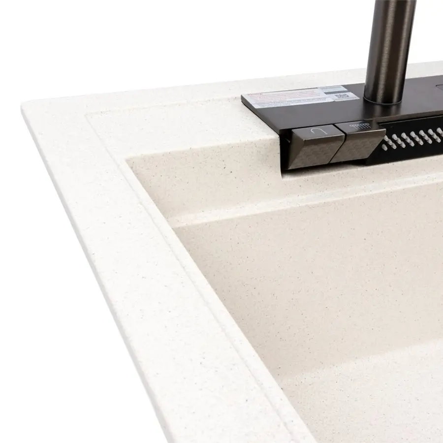 Гранитная мойка для кухни VALESO ATRUM 7950 матовая Белая в точку