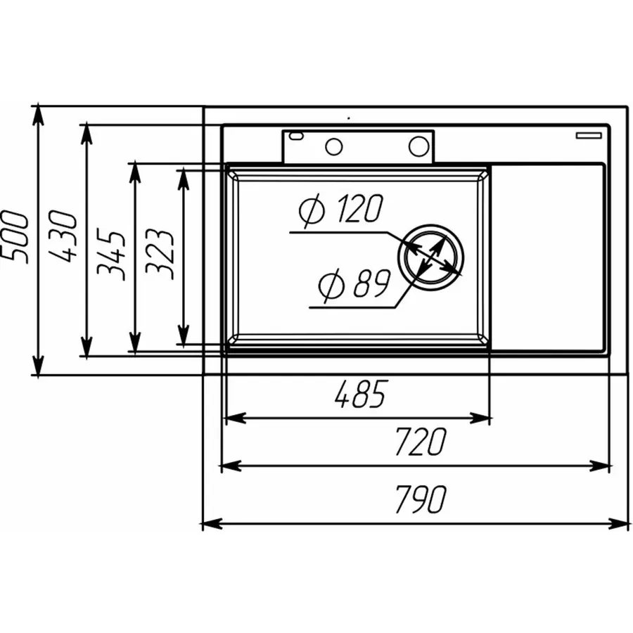 Гранитная мойка для кухни VALESO ATRUM 7950 матовая Белая в точку