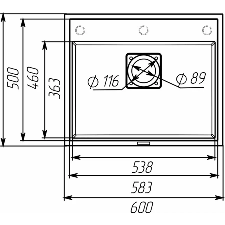 Кухонна мийка гранітна VALESO 6050 SHERLIT (антрацит)