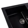 Гранітна мийка для кухні Platinum 7850 TROYA матова Чорний металік