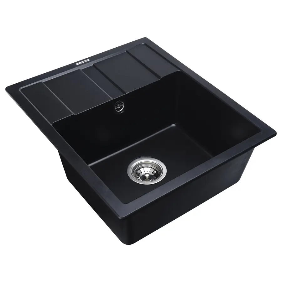 Гранітна мийка для кухні Platinum 5851 ARIA матова Чорна