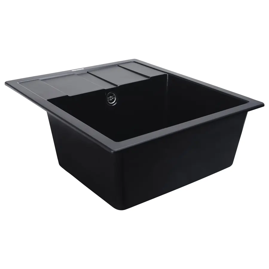 Гранітна мийка для кухні Platinum 5851 ARIA матова Чорна