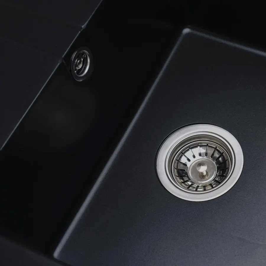 Гранітна мийка для кухні Platinum 5851 ARIA матова Чорна