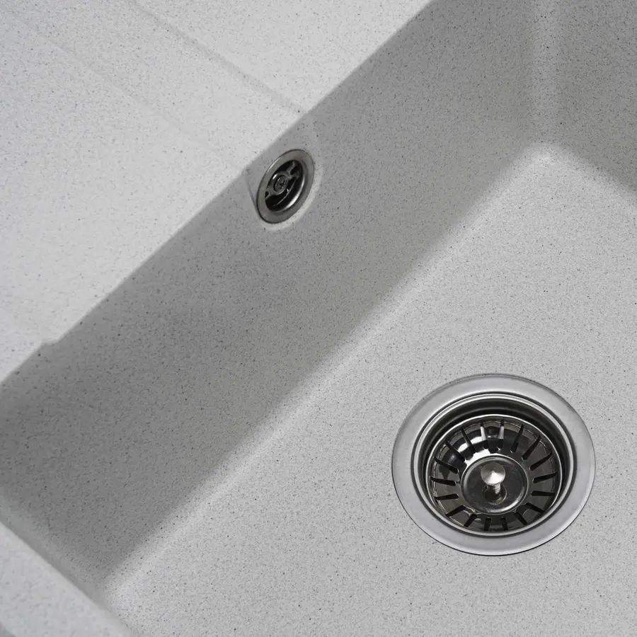 Гранітна мийка для кухні Platinum 5851 ARIA матова Біла в крапку