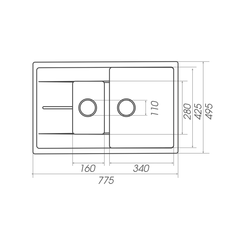 Гранітна мийка для кухні Platinum 7850W TOSKANA матова Білосніжна
