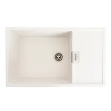 Гранітна мийка для кухні Platinum 8650 DIAMOND матова (білосніжна)