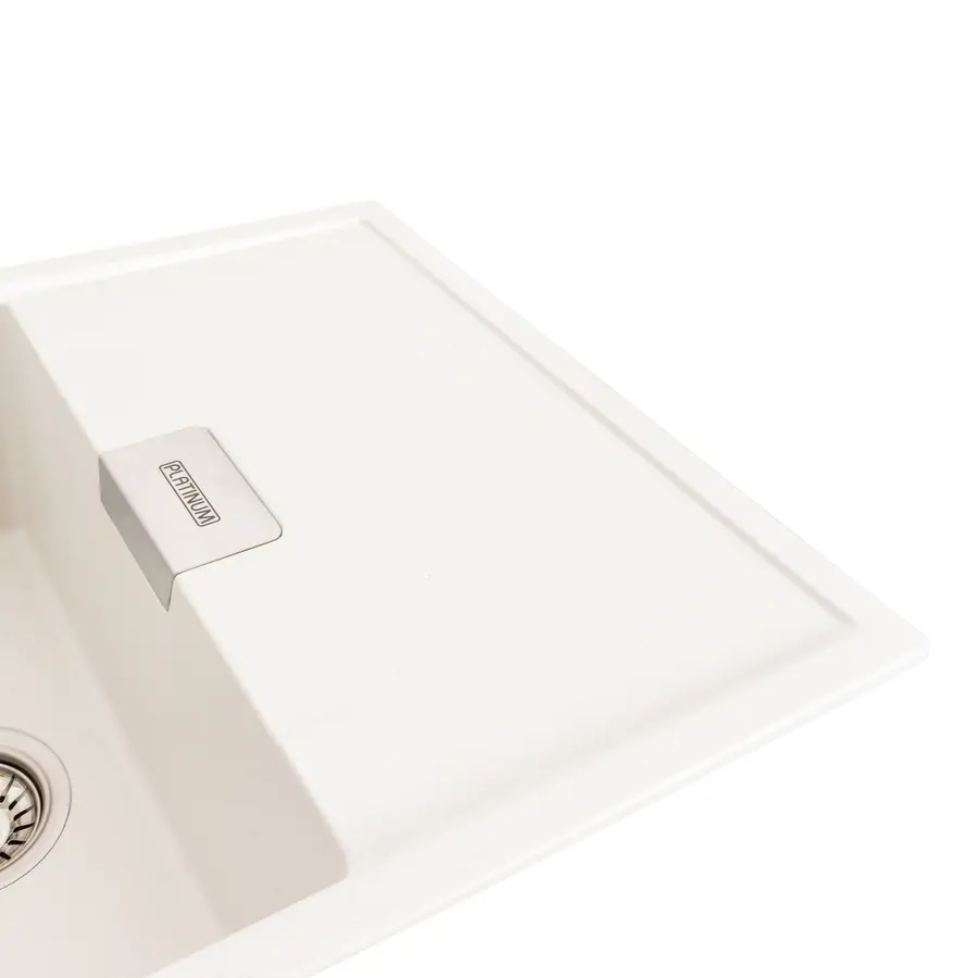 Гранитная мойка для кухни Platinum 8650 DIAMOND матовая (белоснежная)