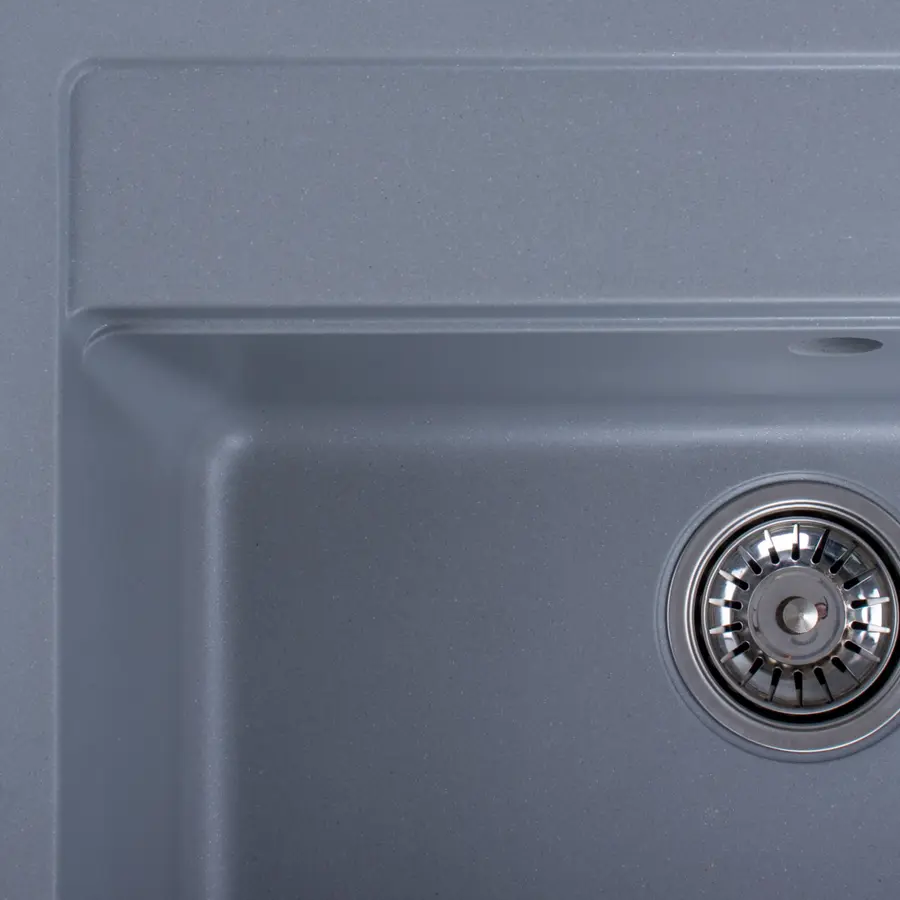 Гранітна мийка для кухні Platinum 5751 NIKA глянець Сірий металік