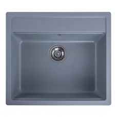 Гранітна мийка для кухні Platinum 5751 NIKA глянець Сірий металік