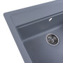 Гранітна мийка для кухні Platinum 5751 NIKA глянець Сірий металік