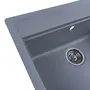 Гранітна мийка для кухні Platinum 5751 NIKA глянець Сірий металік