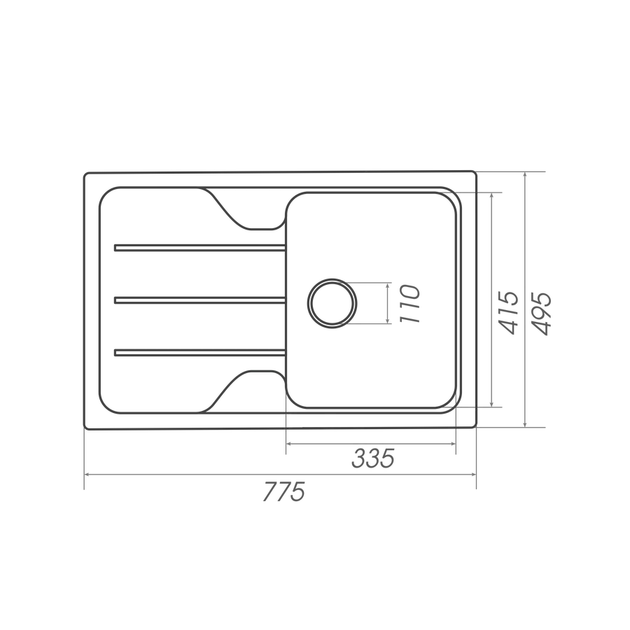 Гранітна мийка для кухні Platinum 7850 VERONA матова Графіт