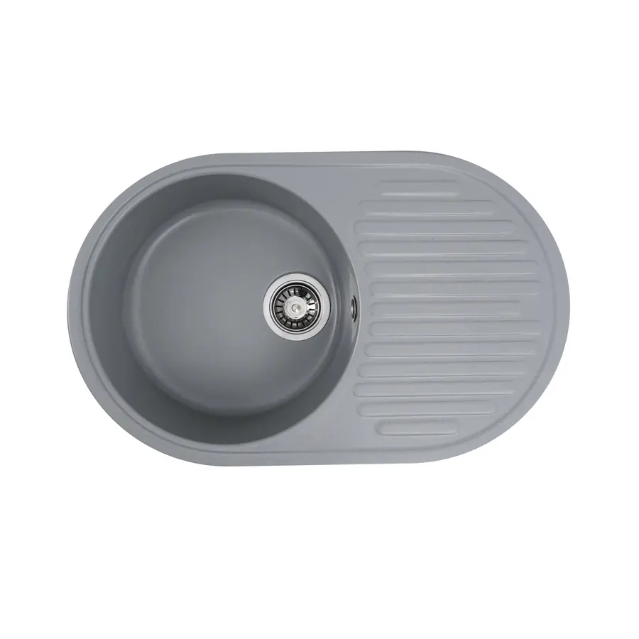 Гранітна мийка для кухні Platinum 7346 ASTORIA глянець Сірий металік