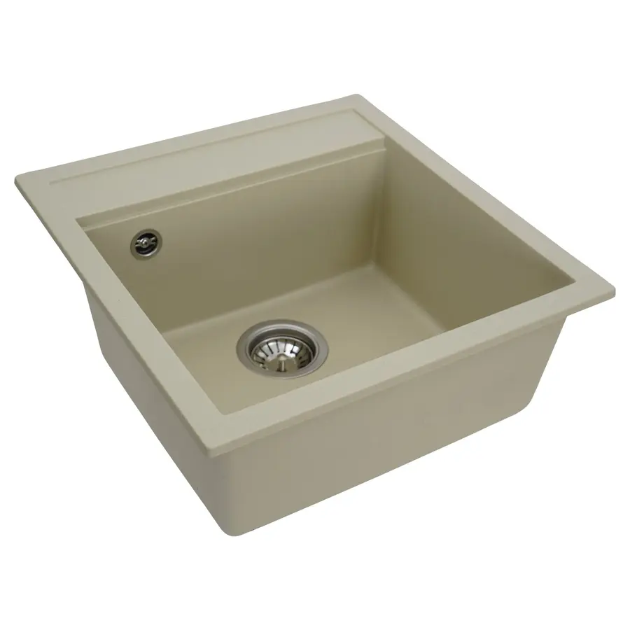 Гранітна мийка для кухні Platinum 5149 FIESTA матова Айворі