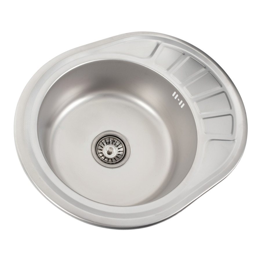 Кухонна мийка з нержавіючої сталі Platinum ДЕКОР 5745 (0,8/180 мм)