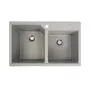 Гранітна мийка для кухні Platinum 7850 HARMONY матова Сірий металік