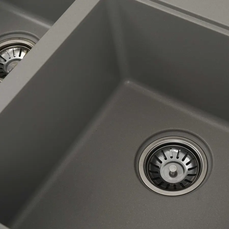 Гранітна мийка для кухні Platinum 7850 HARMONY матова Сірий металік