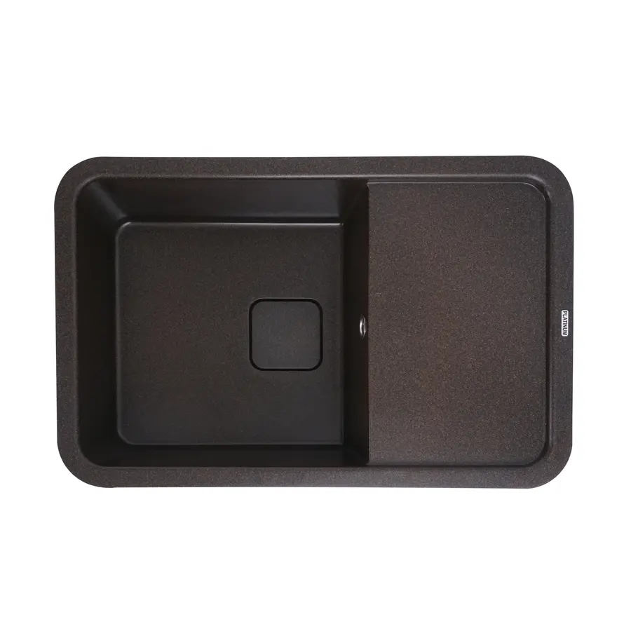 Гранітна мийка для кухні Platinum 7850 CUBE матова Шоколад