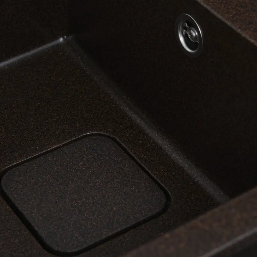 Гранітна мийка для кухні Platinum 7850 CUBE матова Шоколад