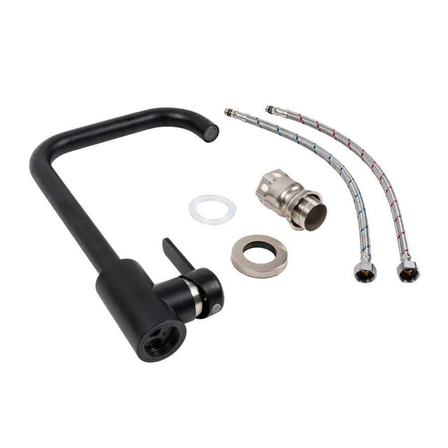 Змішувач кухонний Platinum KT 11 (3008B-FH) Чорний матовий