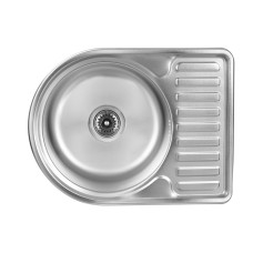 Кухонна мийка з нержавіючої сталі Platinum САТИН 5844 0,8/180 мм)