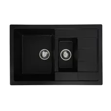 Гранітна мийка для кухні Platinum 7850W TOSKANA матова Чорний металік