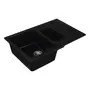 Гранітна мийка для кухні Platinum 7850W TOSKANA матова Чорний металік