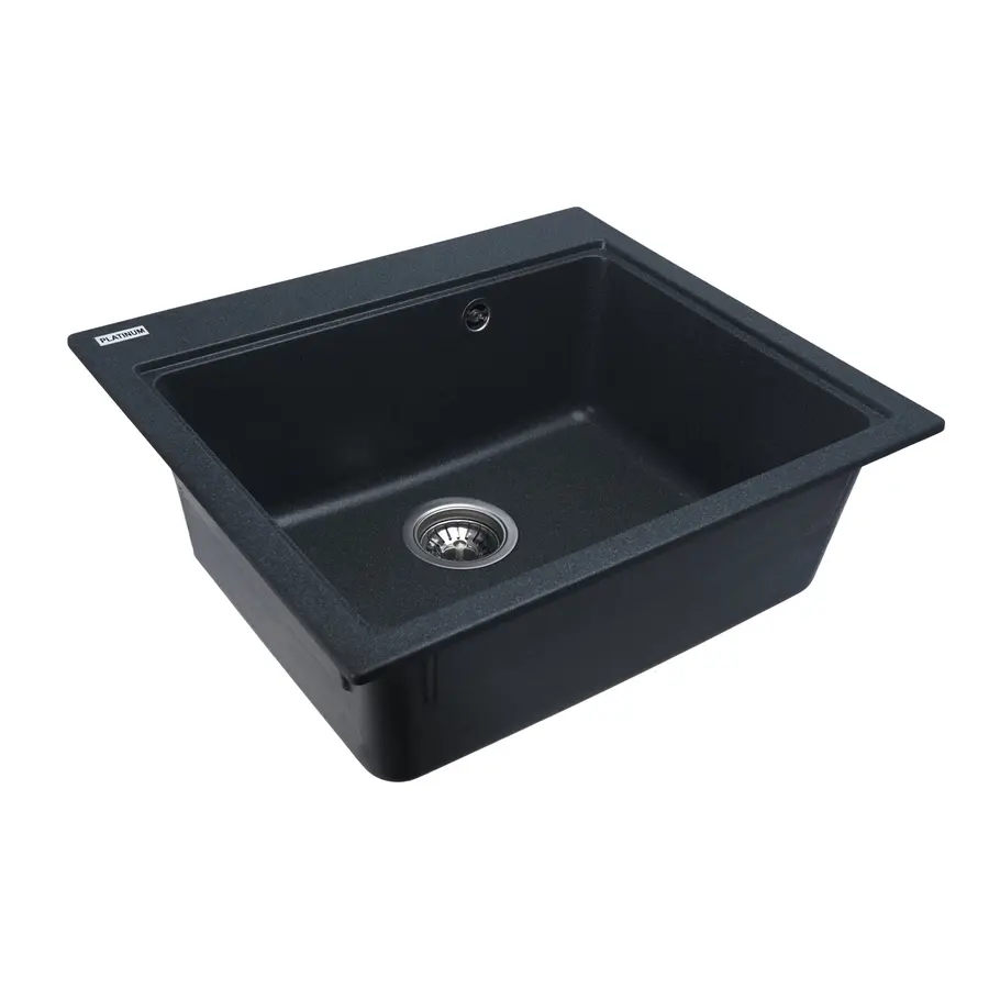 Гранітна мийка для кухні Platinum 5852 VESTA матова Антрацит