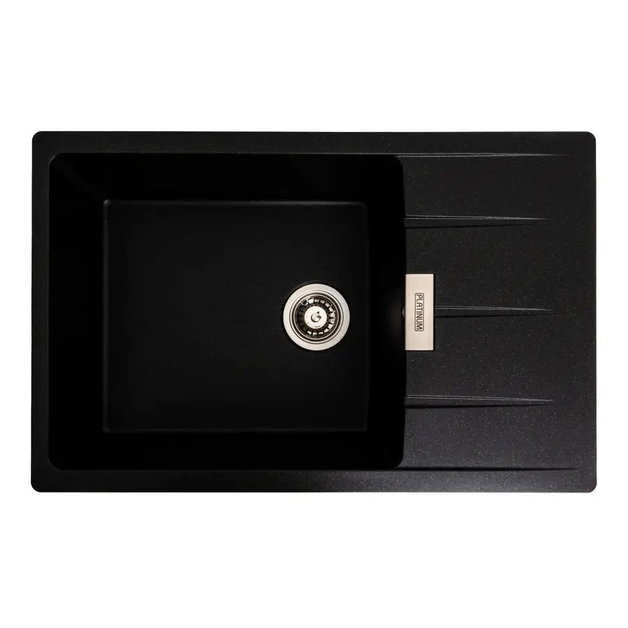 Гранітна мийка для кухні Platinum 7850 ROMA матова (чорна в золоту крапку)