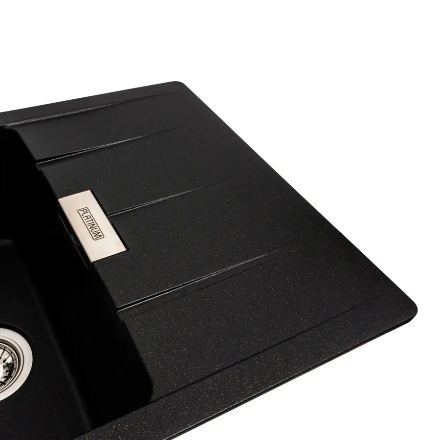 Гранітна мийка для кухні Platinum 7850 ROMA матова (чорна в золоту крапку)