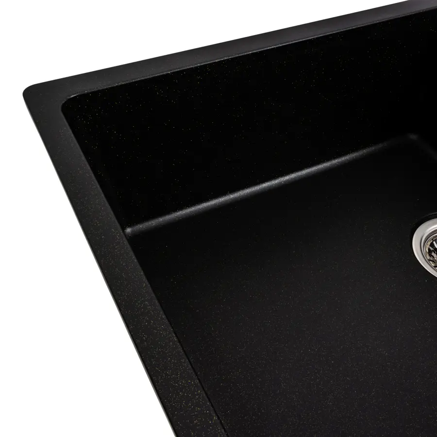 Гранітна мийка для кухні Platinum 7850 ROMA матова (чорна в золоту крапку)