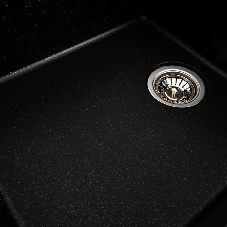 Гранітна мийка для кухні Platinum 7850 ROMA матова (чорна в золоту крапку)