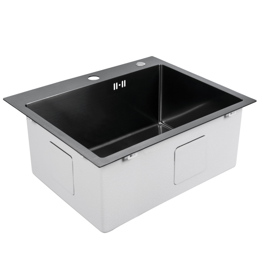 Кухонна мийка Platinum Handmade PVD чорна 500х400х230 (з кріпленням)