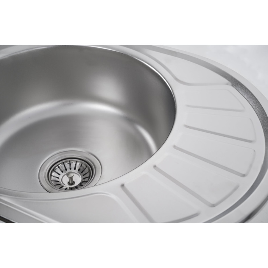 Кухонна мийка з нержавіючої сталі Platinum САТИН 5745 (0,8/180 мм)