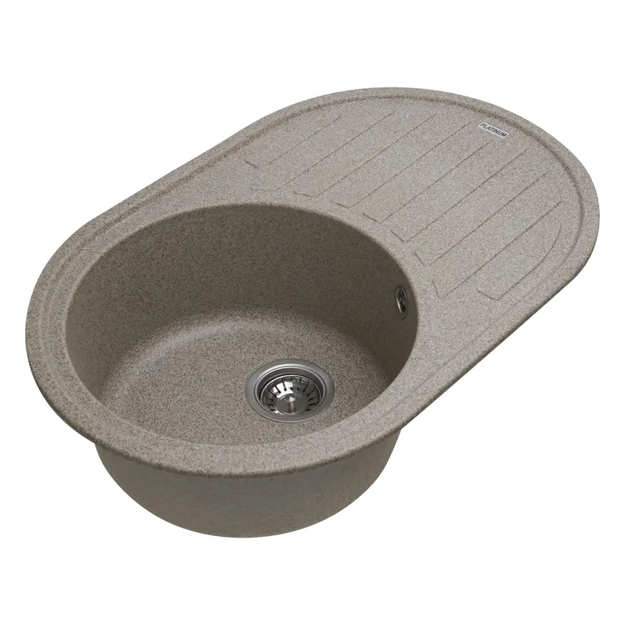 Гранітна мийка для кухні Platinum 7750 LIRA матова Карамель