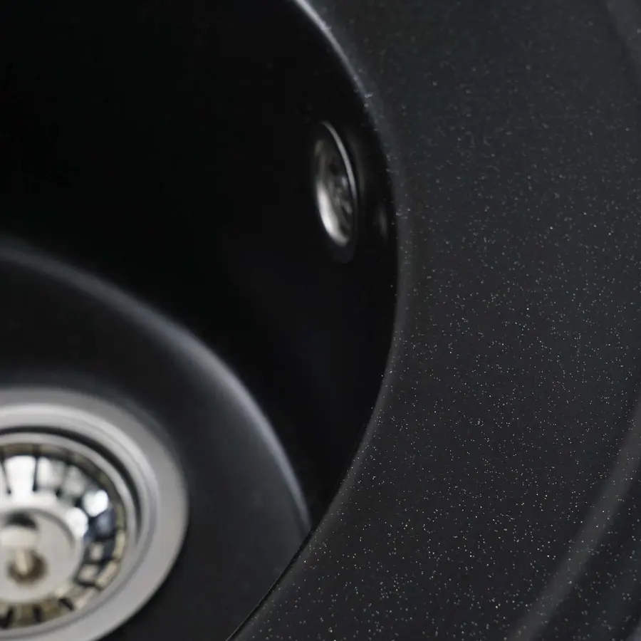 Гранітна мийка для кухні Platinum 510 YARA глянець Чорний металік