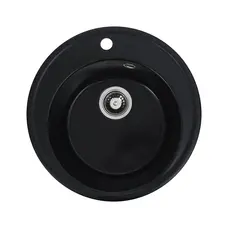 Гранітна мийка для кухні Platinum 510 YARA глянець Чорний металік